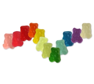 Albanese 12 Flavor Gummi Bears gummy candy in Lemon Wild Cherry Orange Pineapple Strawberry Apple Mango Lime Watermelon Red Raspberry Grapefruit Grape