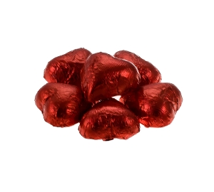 Foiled Red Milk Chocolate Hearts  