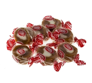 Caramel Creams bull eyes hard candy made with boiled carmel cream from goetze's