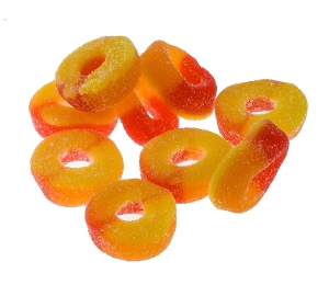 Kervan Gummi Peach Rings  are gummy candy