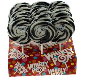 Whirly Pop - Black & White - Mixed Berry 3.0 inch 1.5 oz. of lollipops black and white, candy